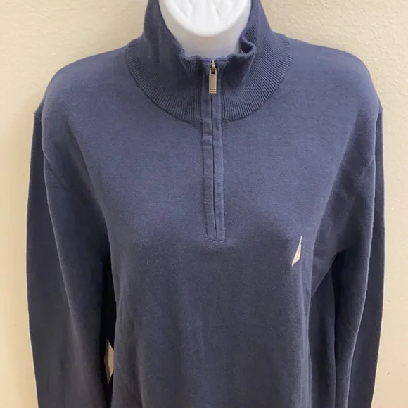 Nautica Mens Navy Blue Pullover Sweater L - Picture 5 of 7